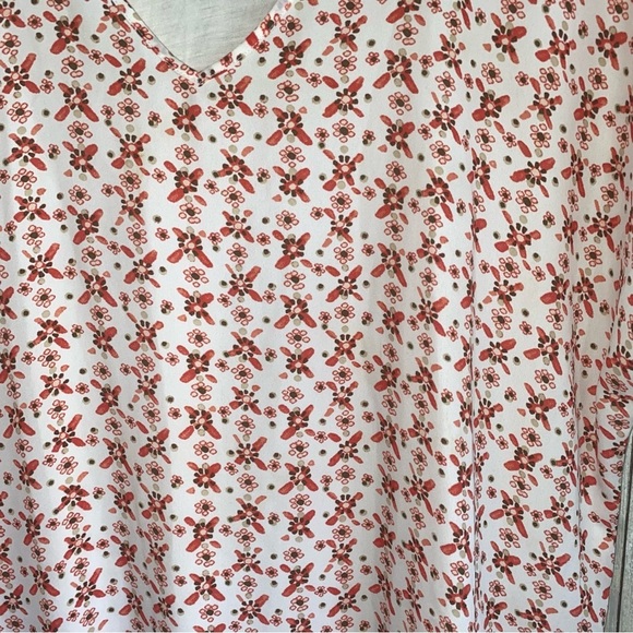 Loft Red & White Floral High Low Blouse - Picture 3 of 6